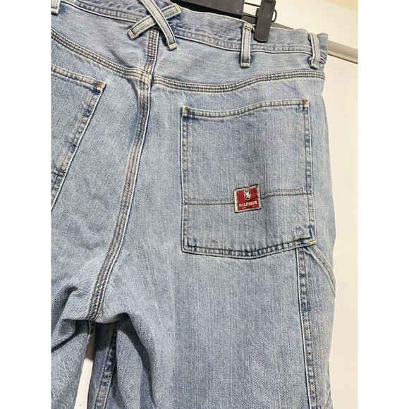 VTG Tommy Hilfiger Jean Shorts Mens 40 Carpenter Fit Blue Denim Baggy Skater Y2K - Picture 11 of 15